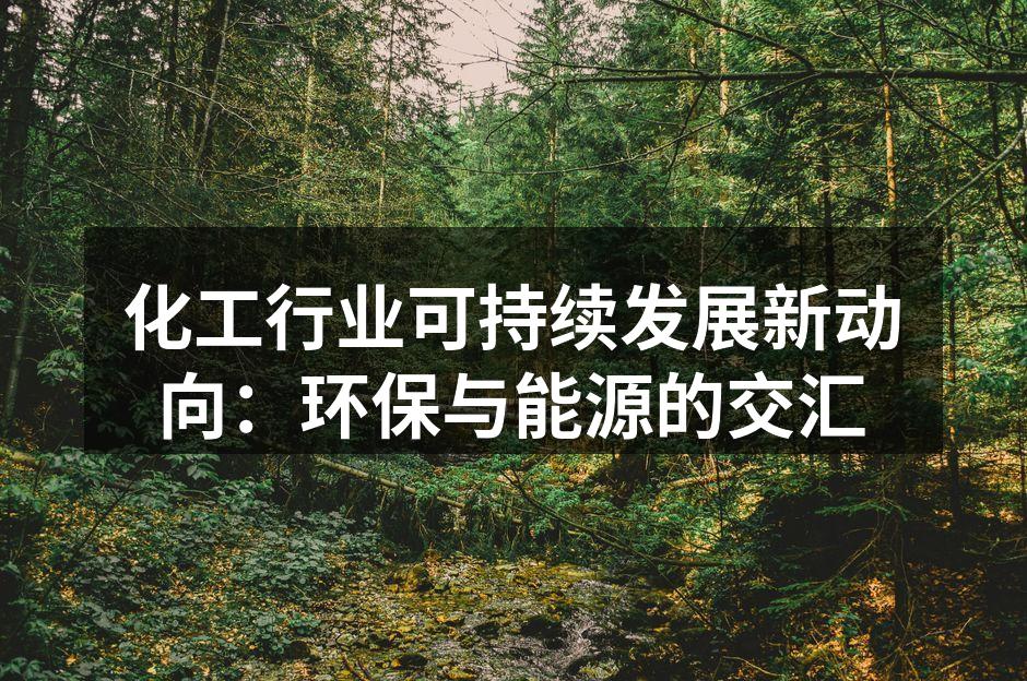 化工行业可持续发展新动向：环保与能源的交汇